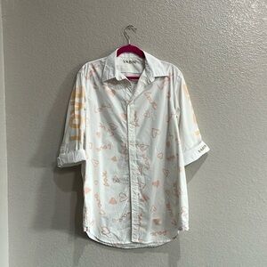 YABIN Love button down Dress Shirt size medium 3/4 sleeves